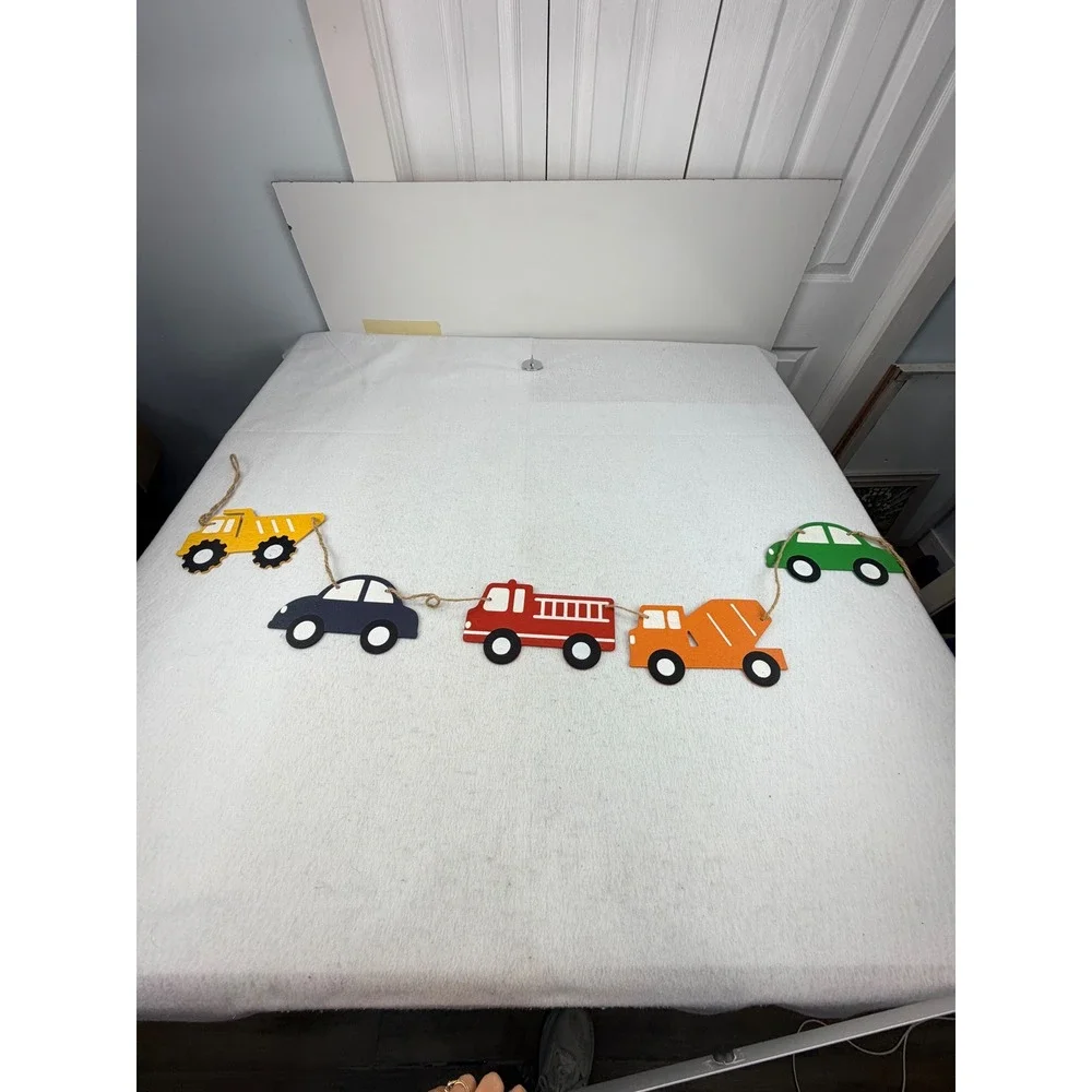 Hobby Lobby Wooden Cars Trucks Garland Kids Room Nursery Decor Vehicle Banner